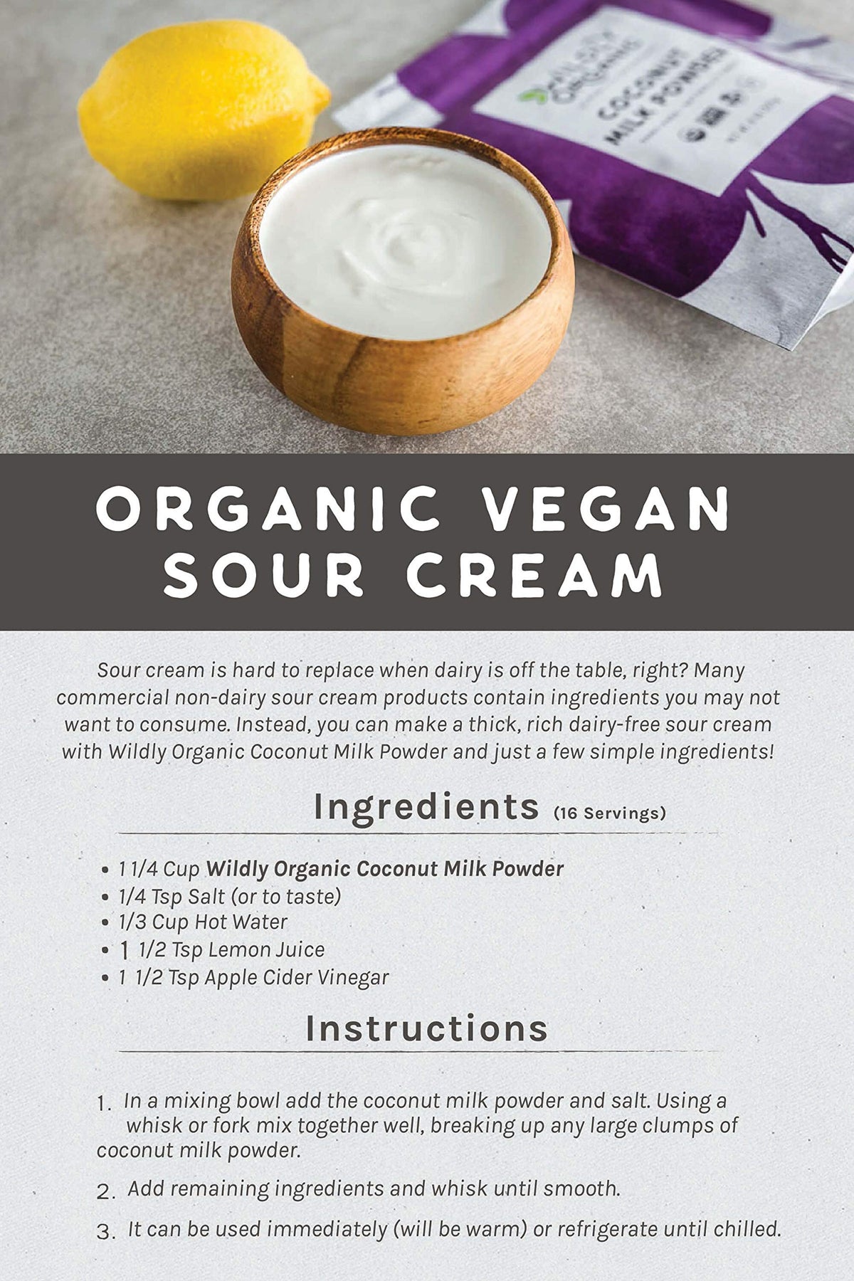 Wildly Organic coconut milk powder for coconut curries and creamy sauces