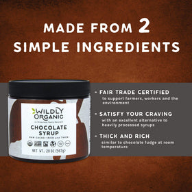 Scene showing raw cacao powder and raw agave as Wildly Organic ingredients.