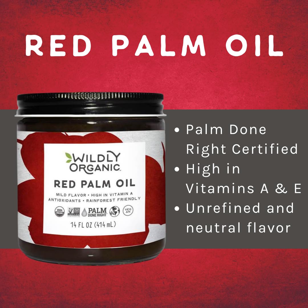 Wildly Organic red palm oil deep hue enhances recipes