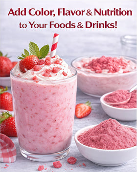 WildSap Emeralds Strawberry Powder kitchen-uses suggesting versatile flavor options.