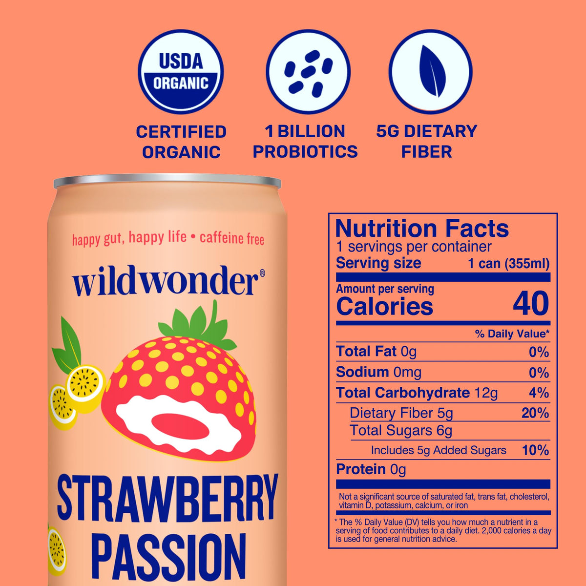 Wildwonder Brand Logo Bottle communicates sustainability and trust with a probiotic beverage