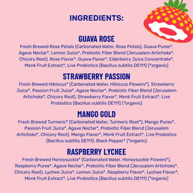 Wildwonder ingredients with fruits and herbs showcase natural flavor and quality.
