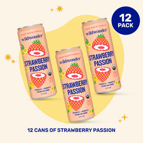 Wildwonder ingredients hibiscus strawberry visual highlights natural flavors and organic, vegan ingredients
