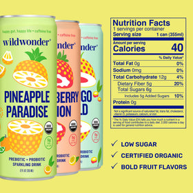 Wildwonder live probiotics ingredient close-up on label