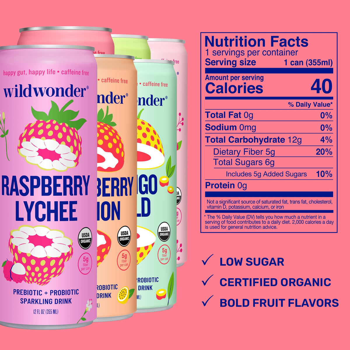 Wildwonder Peach Ginger can features golden hue and zesty aroma.