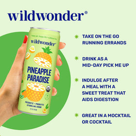 Wildwonder pineapple paradise can shows lime and tangerine notes, ideal for tropical mocktails.