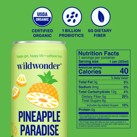 Wildwonder being poured into a glass, bubbles and citrus aroma.