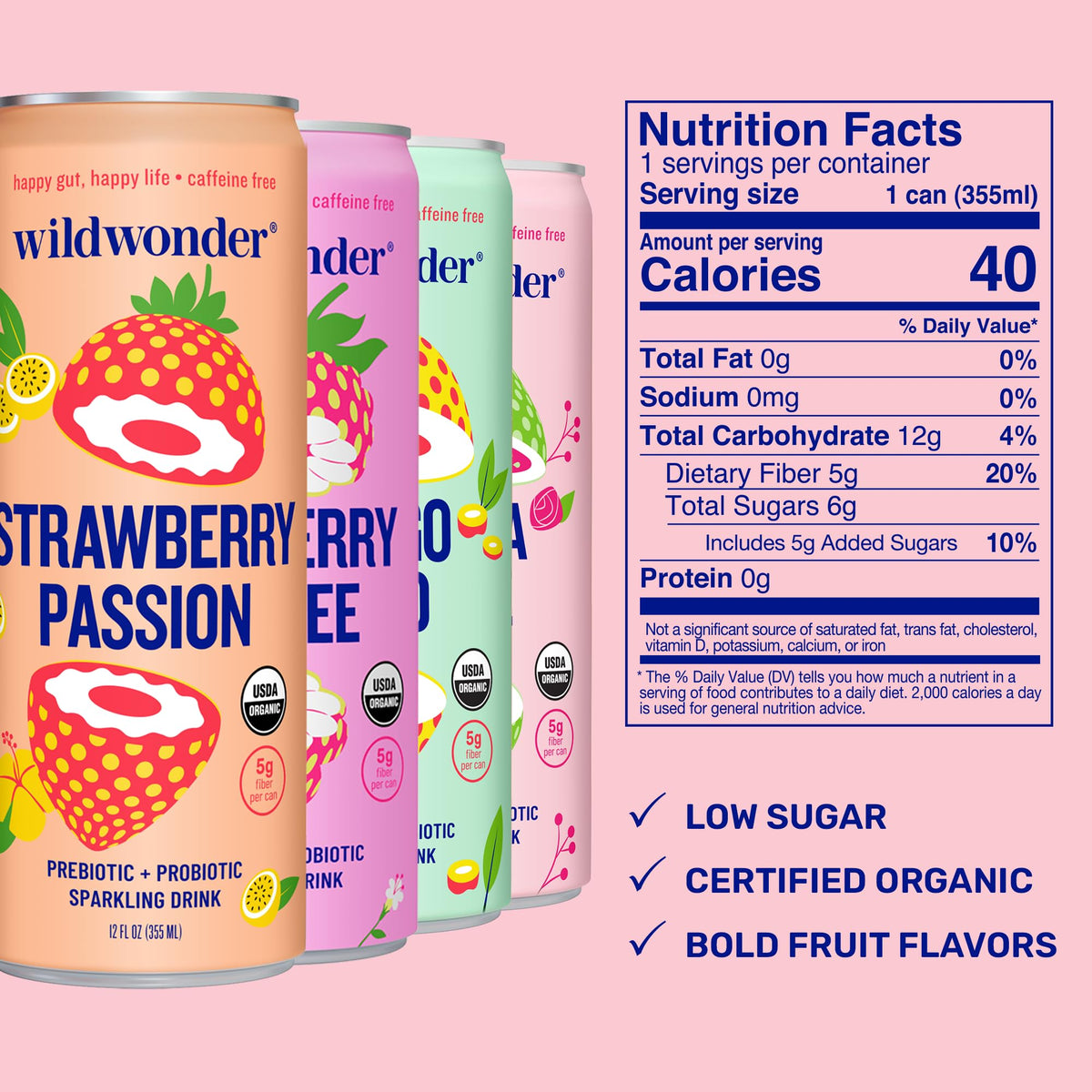 Wildwonder being poured into a glass demonstrates on-the-go refreshment.