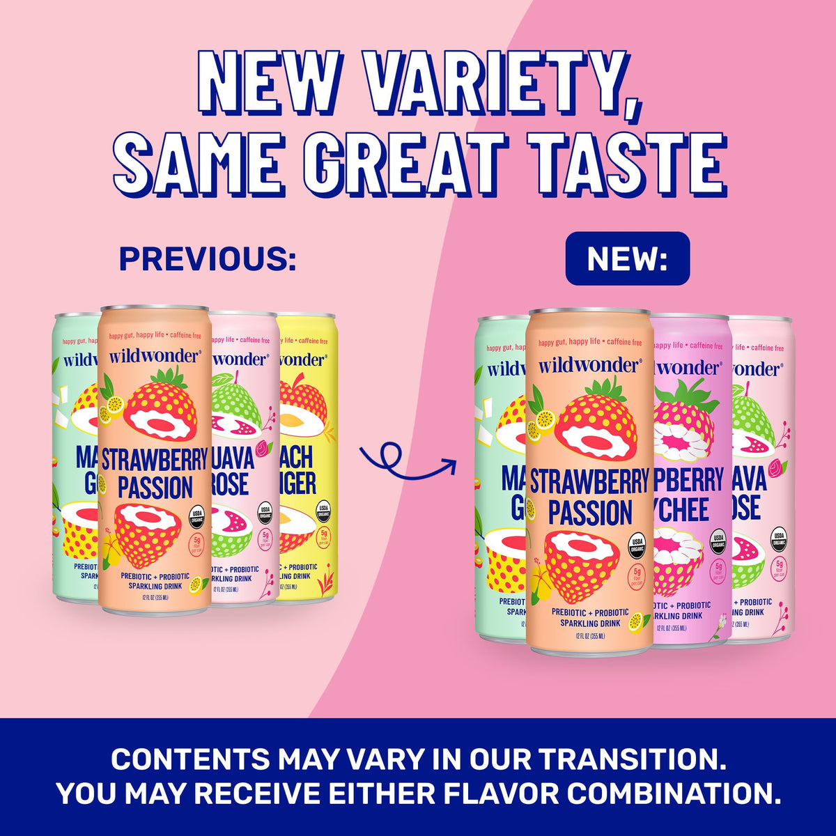 Wildwonder 12-pack variety pack image highlights accessibility for daily probiotic support.
