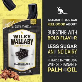 Wiley Wallaby Australian-style licorice flavor variety in resealable bag.