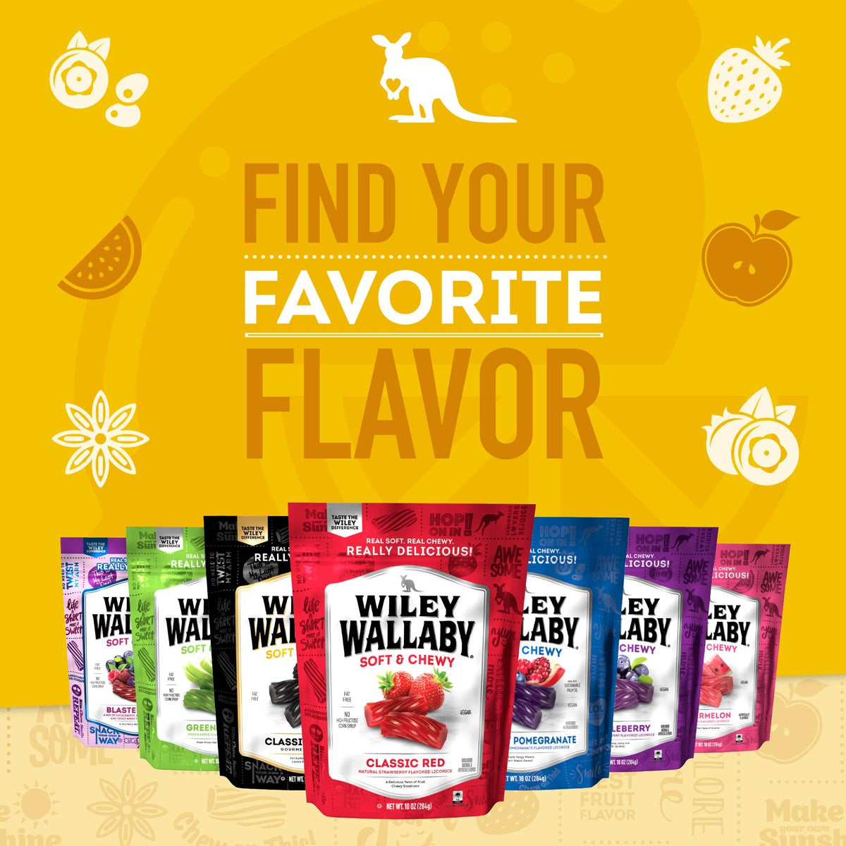 Wiley Wallaby 3-pack assortment ideal for gifting or sharing