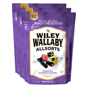 Wiley Wallaby allsorts licorice bag with soft, chewy texture for on-the-go snacking