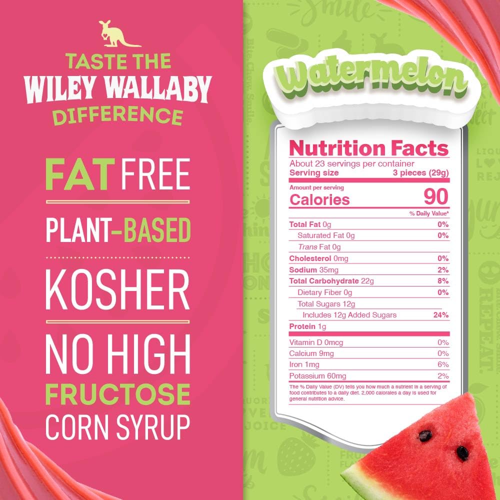 Wiley Wallaby Australian-style licorice highlights plant-based ingredients and bold fruit flavor.