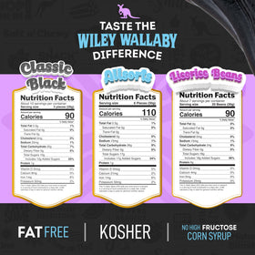 Wiley Wallaby Black Licorice Beans—unique bite-sized treats ideal for on-the-go snacking.