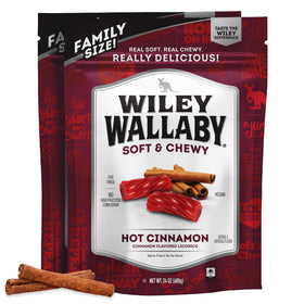 Wiley Wallaby cinnamon licorice twists 24oz, soft and chewy for on-the-go snacking.