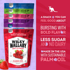 Wiley Wallaby licorice beans close-up, plant-based ingredients for vegan candy lovers.