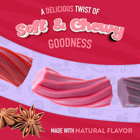 Wiley Wallaby licorice six-pack display, convenient sharing option for gatherings.