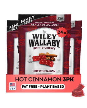 Wiley Wallaby licorice 24oz packaging displaying classic cinnamon twists for sharing