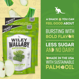 Wiley Wallaby Apple licorice soft-chewy texture ready to enjoy