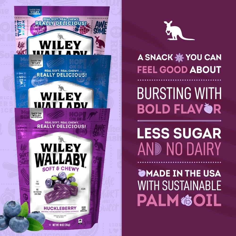 Wiley Wallaby Australian-style soft and chewy licorice texture for satisfying bites