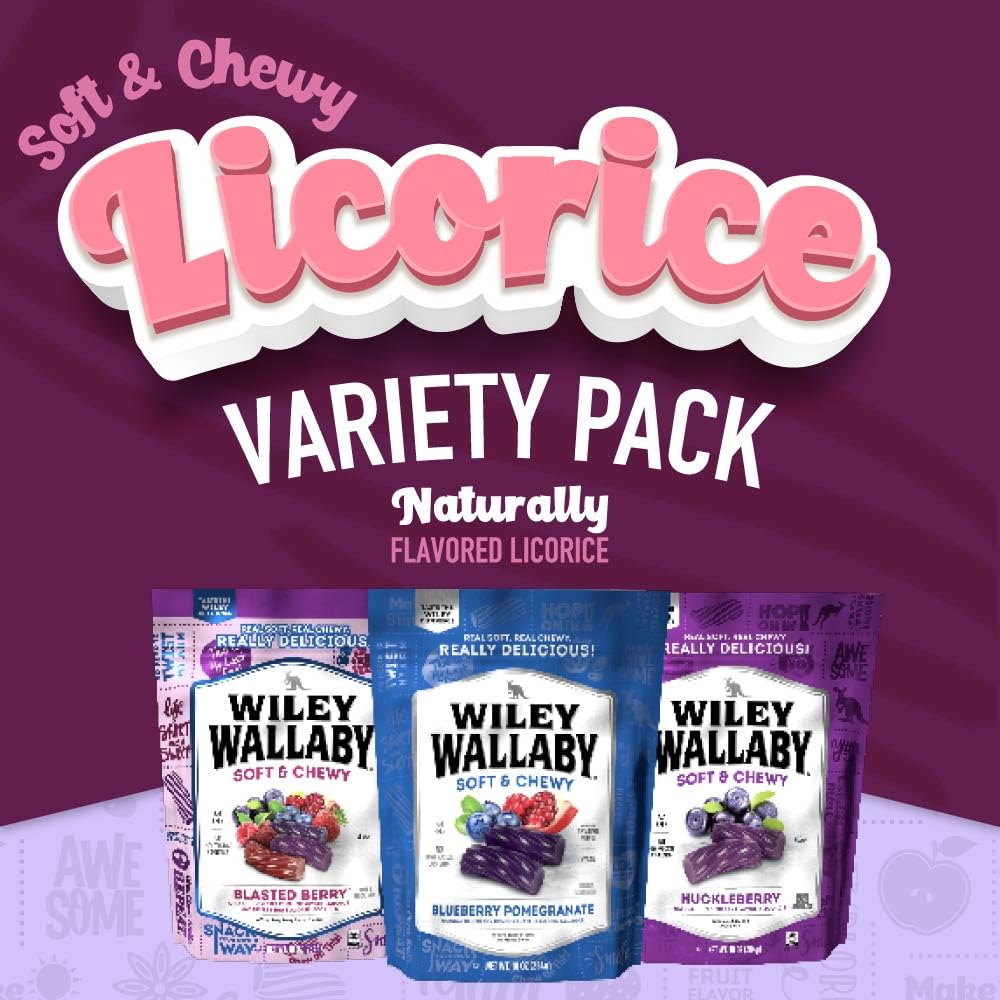 Wiley Wallaby licorice blasted-berry chunks perfect for on-the-go treats