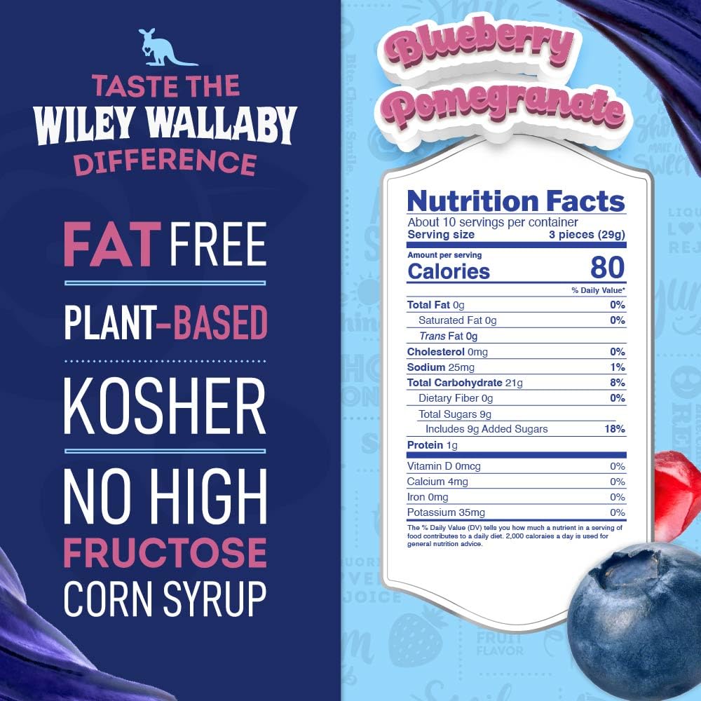 Wiley Wallaby licorice chunk closeup highlights soft texture and berry notes.