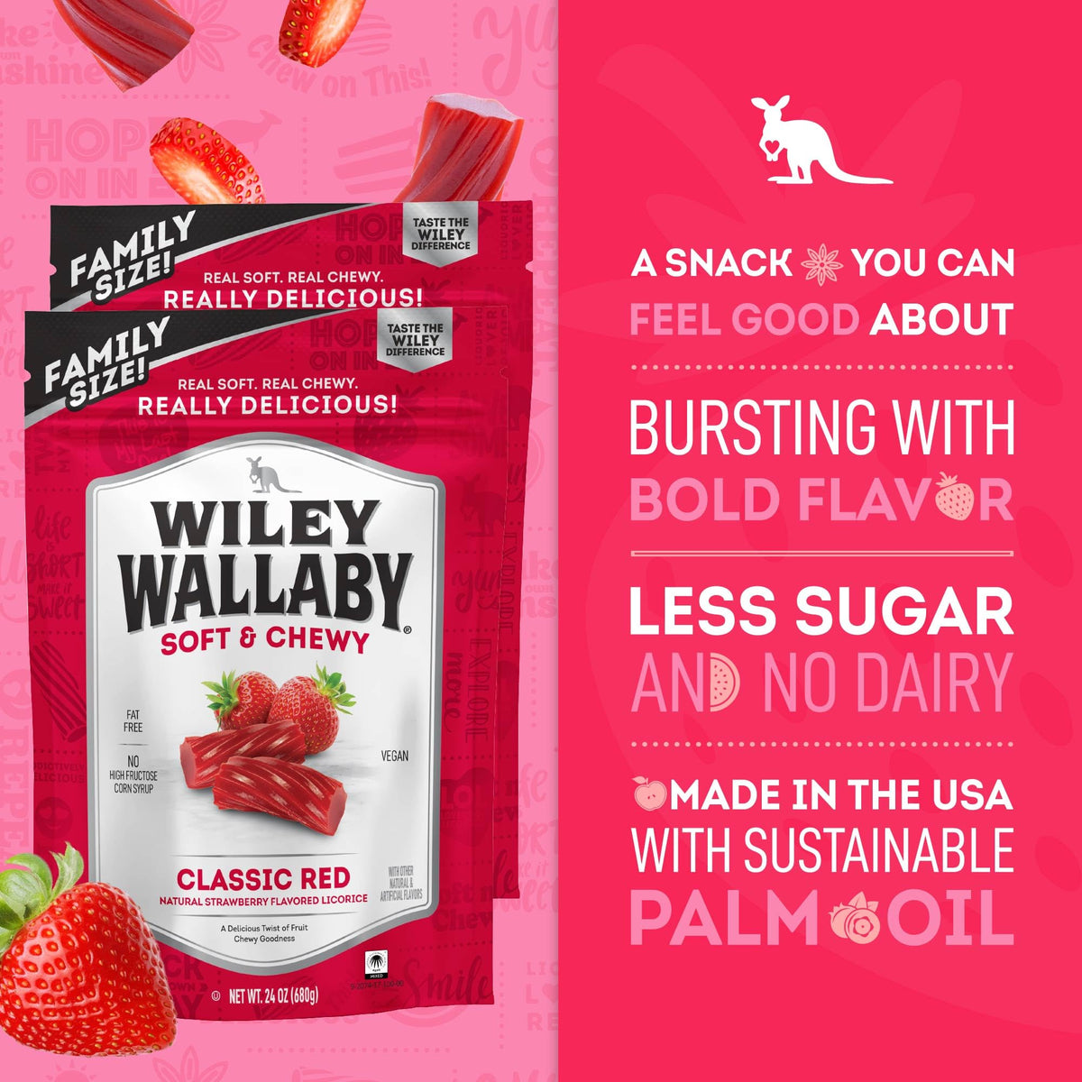 Wiley Wallaby variety candy pack delivers assorted flavors and licorice beans for variety.