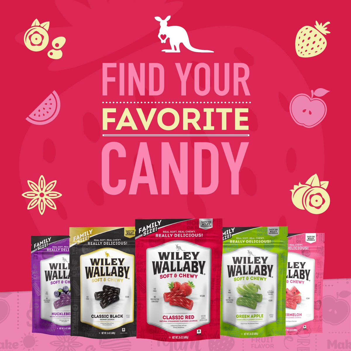 Lifestyle shot of Wiley Wallaby snack during movie night