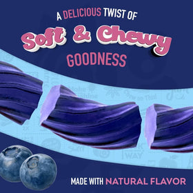 Wiley Wallaby movie-night snack featuring blueberry pomegranate licorice twists.