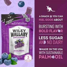 Wiley Wallaby plant-based ingredients graphic conveys wholesome, tasty snacking.