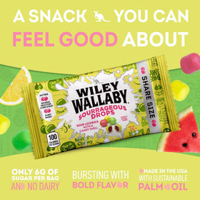 Wiley Wallaby plant-based, kosher-certified candy with reduced sugar and flavor.