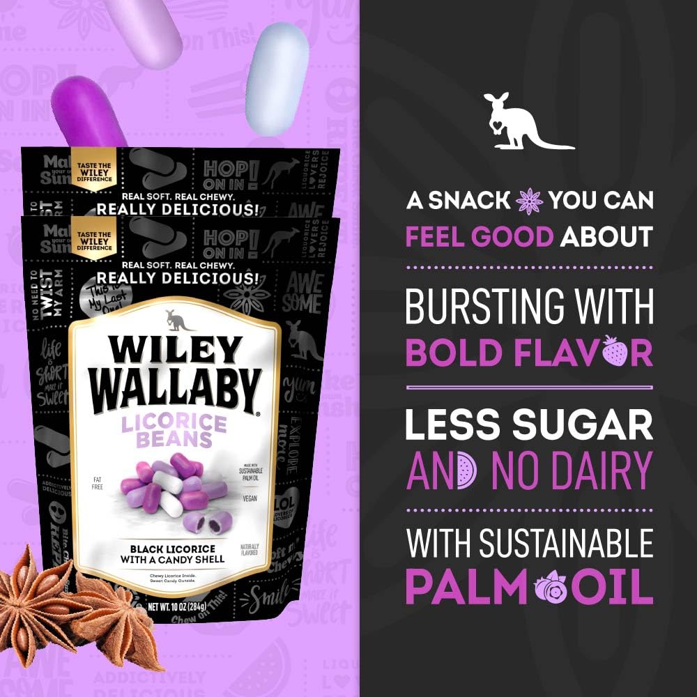 Wiley Wallaby resealable bag keeps treats fresh for anytime snacking.