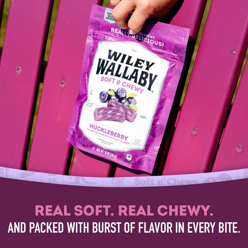 Wiley Wallaby resealable bag on shelf enables fresh, on-the-go enjoyment.