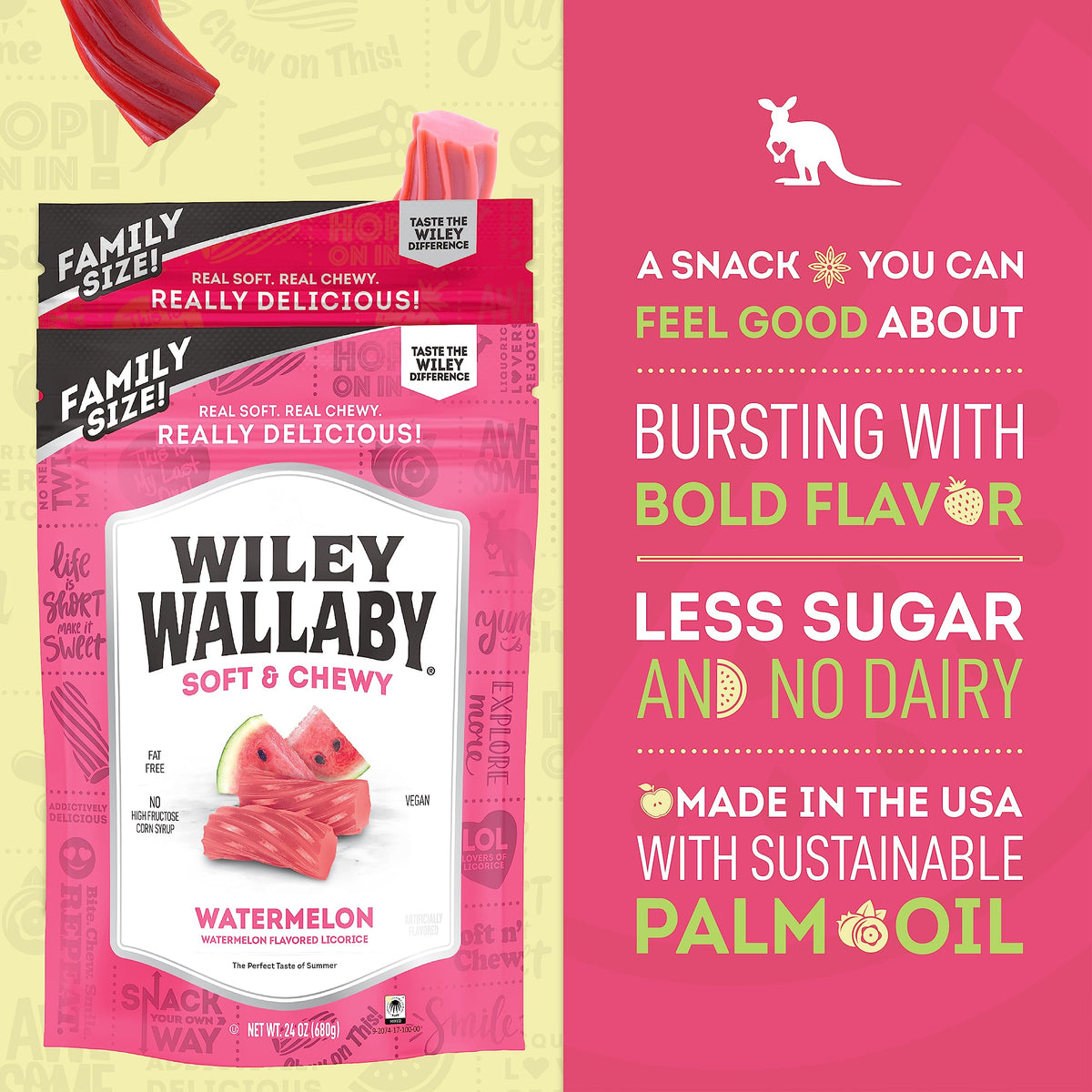 Resealable bag shown for convenient on-the-go snacking