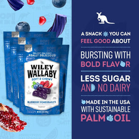 Wiley Wallaby resealable bag preserves licorice freshness for movie nights or travel.