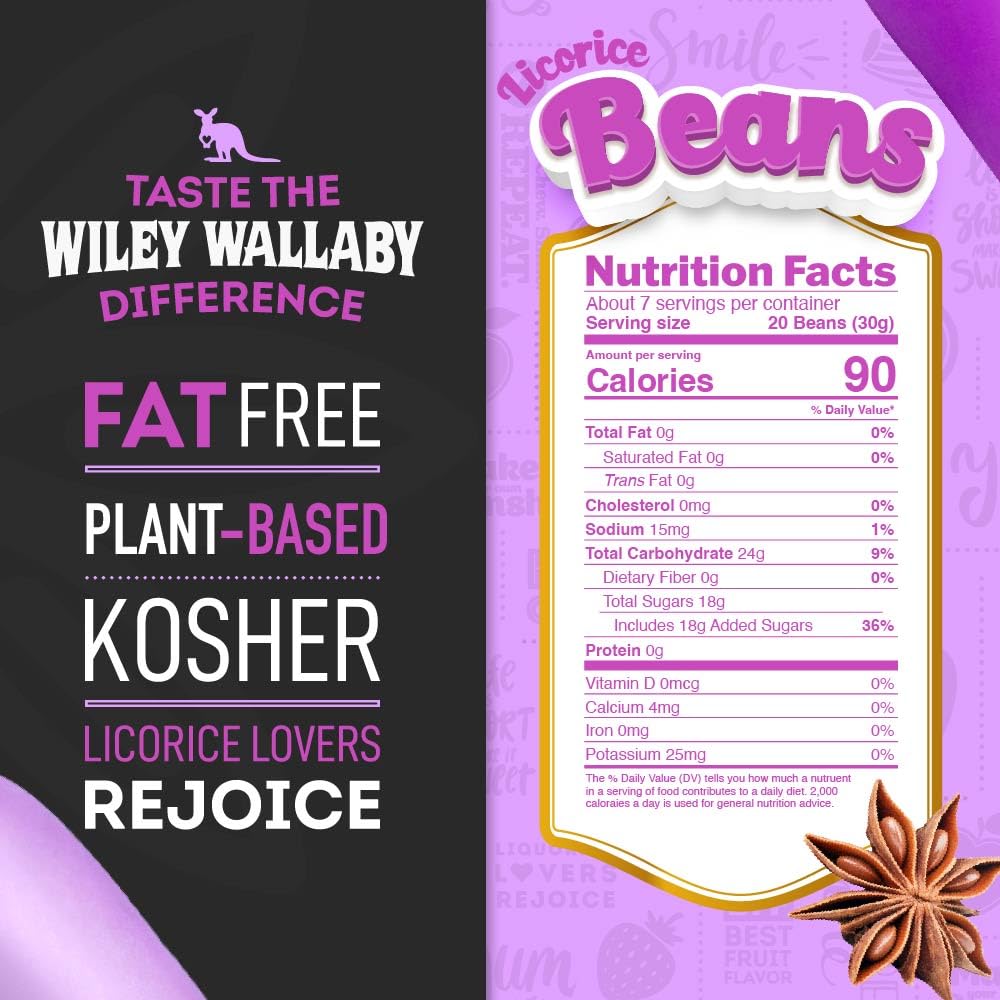 Wiley Wallaby soft, chewy licorice with candy shell delivers bold flavor.