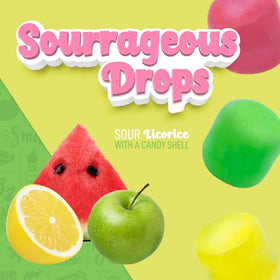 Wiley Wallaby Sourrageous Drops inside tart red center emphasizes bold flavor contrast