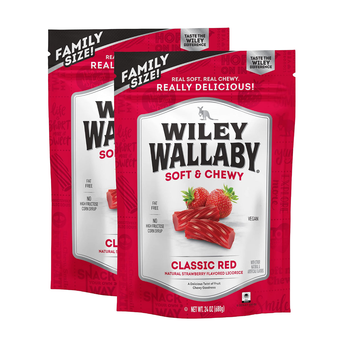 Wiley Wallaby strawberry licorice twists offer a fruity snack with a chewy bite.
