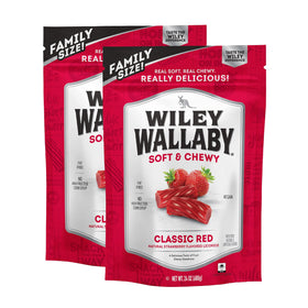 Wiley Wallaby strawberry licorice twists offer a fruity snack with a chewy bite.