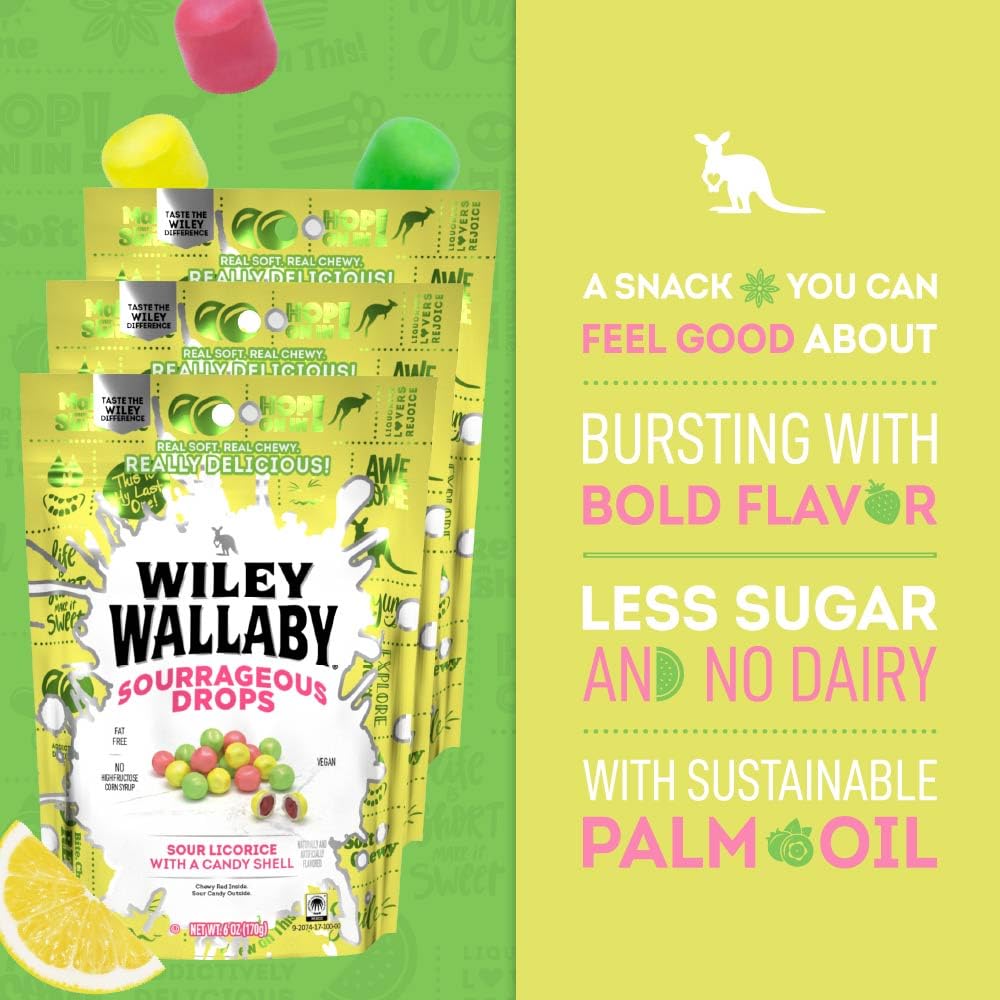 Wiley Wallaby Variety Candy—assorted licorice beans for a playful taste adventure.