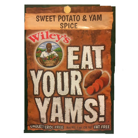 Wiley's Sweet Potato & Yam Spice being sprinkled on baked yams for extra warmth