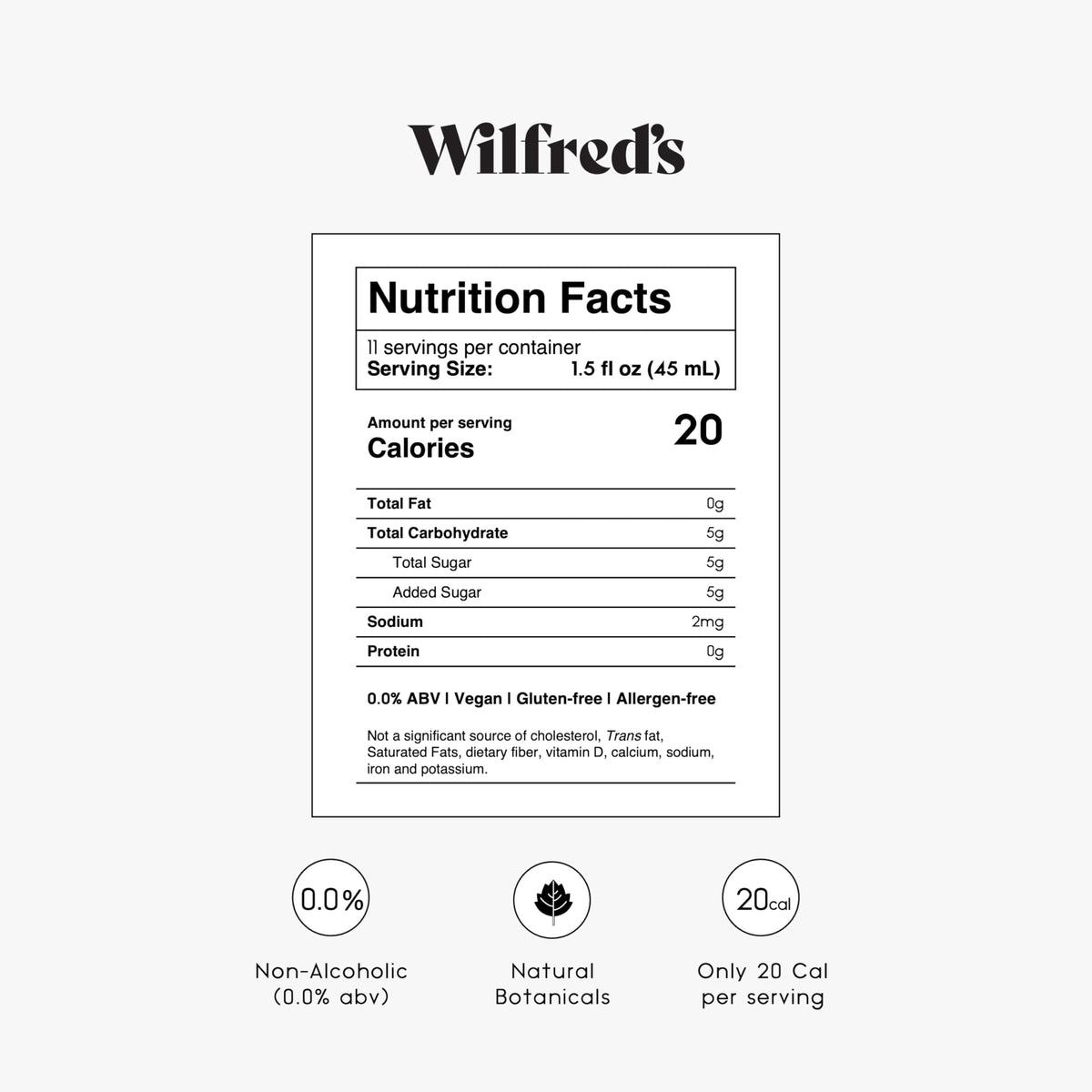 Wilfred's botanical distillates closeup emphasizes natural ingredients for depth.