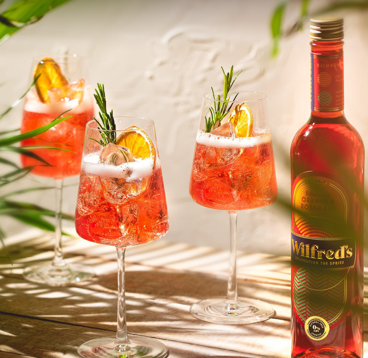 Wilfred's orange-rosemary-rhubarb closeup highlights zesty citrus with aromatic herbs.