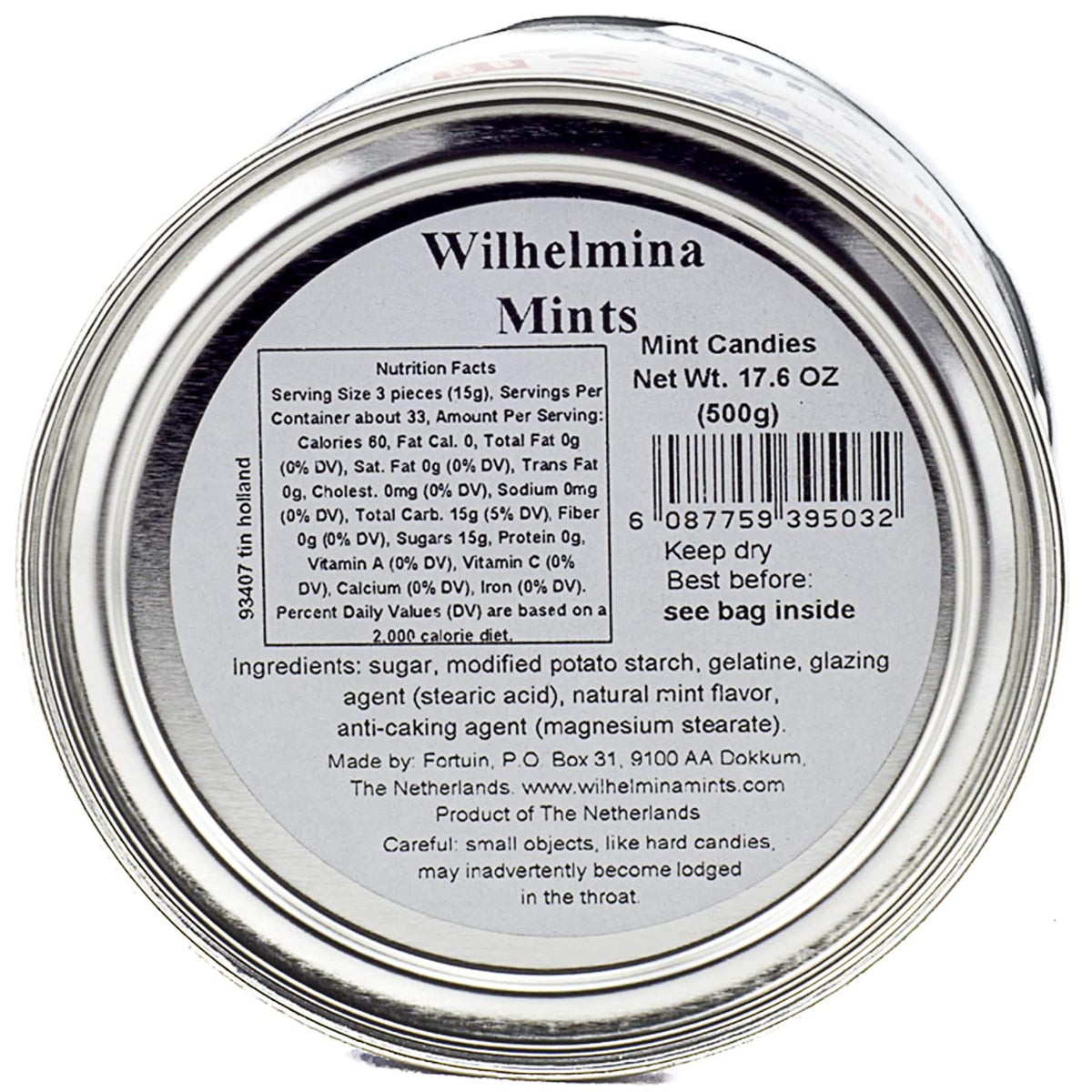 Close-up of Wilhelmina peppermint candies showing mild flavor and crisp texture.