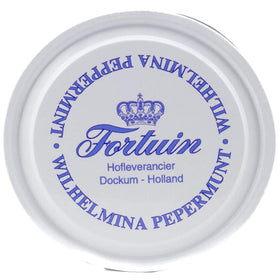 Gift-ready Wilhelmina Fortuin tin on display, ideal for holidays or special occasions.