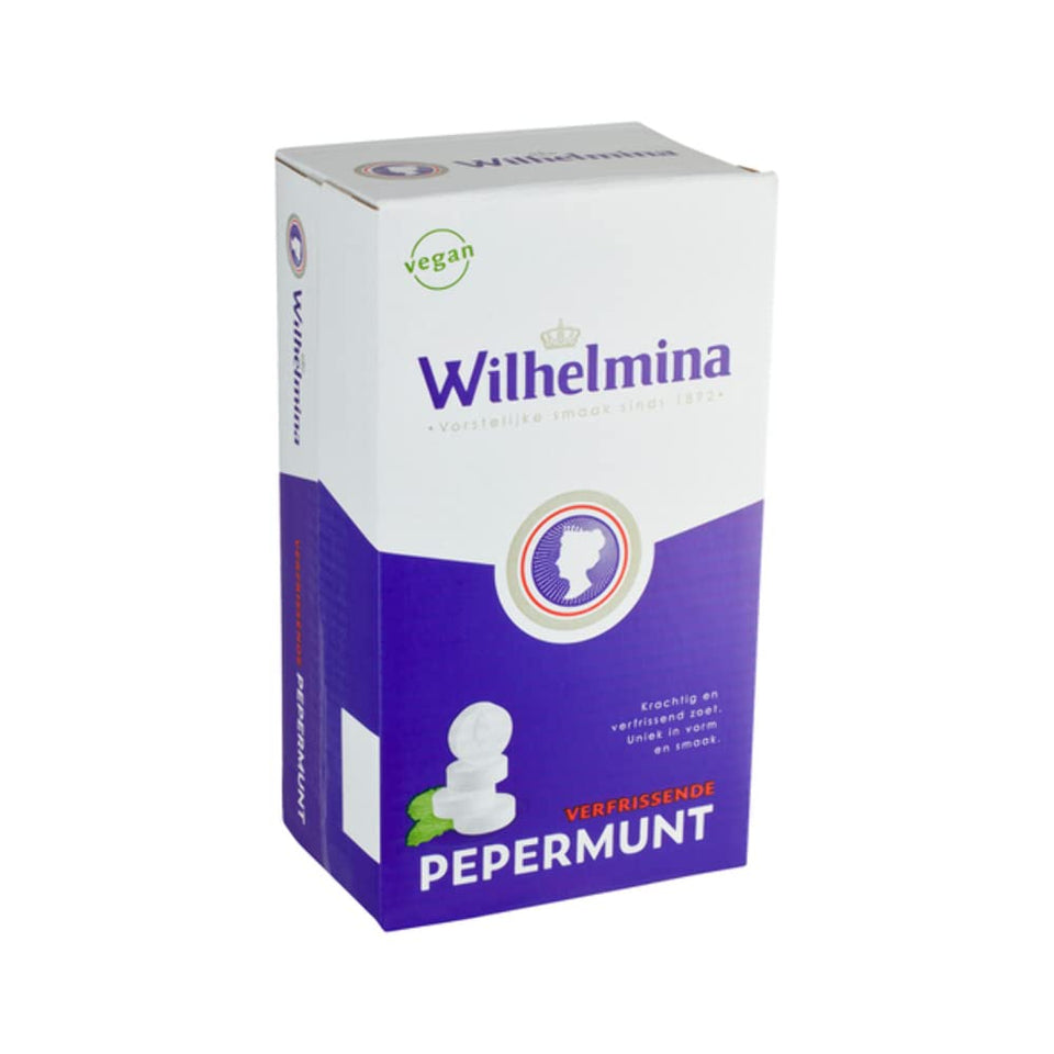 Wilhelmina Peppermints bulk box for fresh breath after meals and on-the-go snacking.