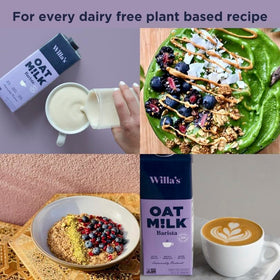 Willias Organic Oat Milk used in cereal for lactose-free breakfast
