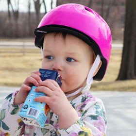 Willa's Organic Kids Oat Milk on breakfast shelf display for families