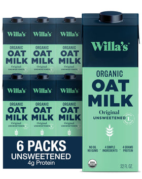 Willa's Organic Oat Milk bottle pour ideal for coffee and cereals