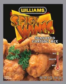 William Spicy Wings hot-seasoned coating mix for fast, evenly seasoned wings